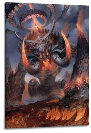 Quem Poster mit Videospiel-Motiv Monster Hunter Rise, dekoratives Gemälde, Leinwand, Wandposter und Kunstdruck, moderne Familienschlafzimmer-Dekoration, Poster, 60 x 90 cm
