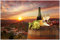 Wallario Poster - Wein Romantik - Weißwein mit Käse auf einem Fass in Premiumqualität, Größe: 61 x 91,5 cm (Maxiposter)