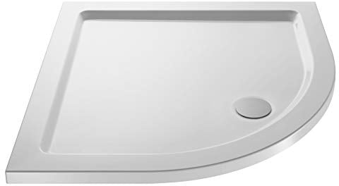Balterley 800 x 800 mm Quadrant Shower Tray, Slimline Shower Trays, Durable Stone Resin Base Trays for Bathroom Enclosure Cubicle, Lightweight Quadrant Shape Tray for Wetroom Showers (White)