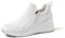 QUEEN HELENA Turnschuhe mit seitlichem Reißverschluss Sneakers mit Keilabsatz Casual Damen X30-24, Weiß, 39 EU