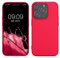 kwmobile Case Compatible with Apple iPhone 14 Pro Case - Soft Slim Metallic TPU Silicone Cover - Metallic Pink