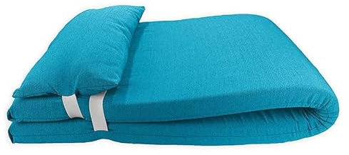 Acomoda Textil - Colchón Tumbona con Cojín 180x60x6 cm. Desenfundable, Elegante y Cómodo. Ideal para Jardín Piscina, Playa, Balcón y Terraza. (Azul, 1)