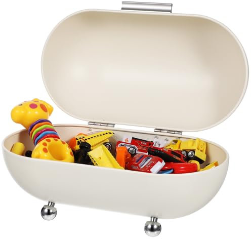 MAGICLULU Metal Bread Box White Metal Bread Storage Container Bread Holder Bread Case with Lid Bread Bin Multi-function Bread Container Storage Box for Kitchen Countertop