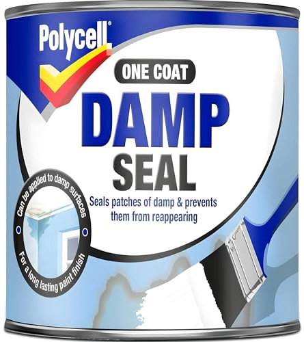 AMK® Polycell Damp Seal 1L One Coat Sealant Wet Patches Prevent Moisture Overpaintable Ideal for Plaster Cement Stone Interior Use