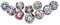 Ajuny Set of 10 Ceramic Knobs Multicolor Kitchen Cabinet and Drawer pulls for Cupboard Furniture Bathroom Dresser Hand Painted Decorative Glossy Finishing Handles Knob