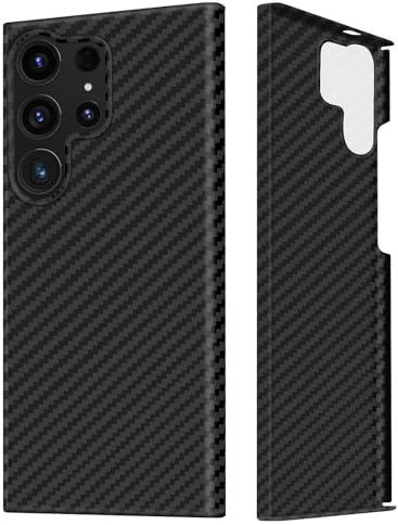 Kohlefaser für Samsung Galaxy S24 Ultra Hülle, Carbon Textur Handyhülle aus echter Aramidfaser, Ultradünne und leichte, Cover Case Tasche für Samsung S24 Ultra 5G Hülle Kohlefaser Design