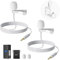 NEEWER 2 Pack Lavalier Lapel Microphone Compatible with Rode Wireless GO II 2 DJI Wireless Mic Transmitter, Omnidirectional Condenser Wired Clip On Lav Mic for Stage YouTube Live Streaming, CM5, White
