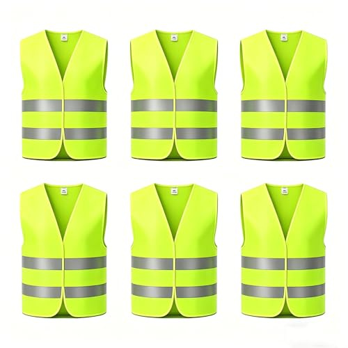 360°Reflective All-Round Vest - 6 Reflective Safety Vests, Reflective-High Visibility Vest, Car Breakdown Vests, Safety Vests with Reflective Strips for Driver Worker