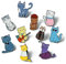 UR URLIFEHALL 10 Stück 10 Stile Katze Emaille Pins Set Niedliche Kätzchen Brosche Tier Anstecknadeln Abzeichen für Taschen Hüte Jacken Handwerk Kleidung Dekorativ