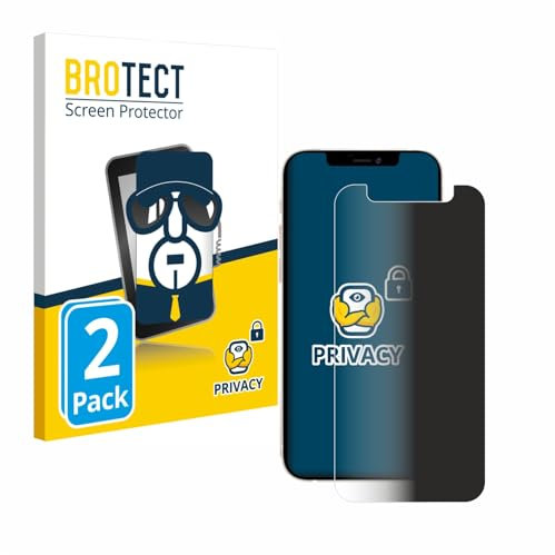 BROTECT (2 Stück Anti-Spy Blickschutzfolie für Apple iPhone 12 mini Privacy Screen Protector [Displayschutz-Folie, Sichtschutz, Blaulichtfilter]