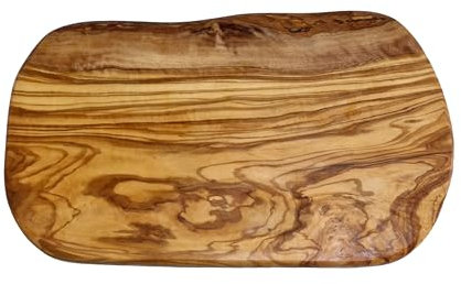 Küchenmaster Olivenholz Schneidebrett 38 cm im Naturschnitt, Holz Küchenbrett Cutting Board