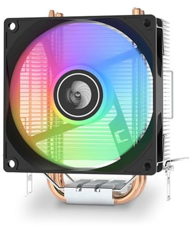 Junterone A200 Dual Heat Pipe Air Cooling Radiator Multi-Platform Silent CPU Radiator CPU Cooler with 92mm RGB Silent Fan