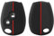 Happyit Silikon-Schlüsselanhänger Hülle für Renault Dacia Modus Clio 3 Twingo Kangoo 2/3 Tasten (Rote Linie+2B)