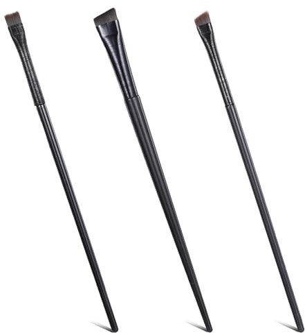 3 pinceles para delineador de ojos, pincel en ángulo para difuminar cejas, corrector de cejas, cepillo en ángulo para dar forma a las cejas, sombra de ojos, polvo, gel, crema, belleza profesional
