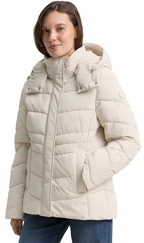 Tom Tailor Damen Puffer-Jacke mit Abnehmbarer Kapuze