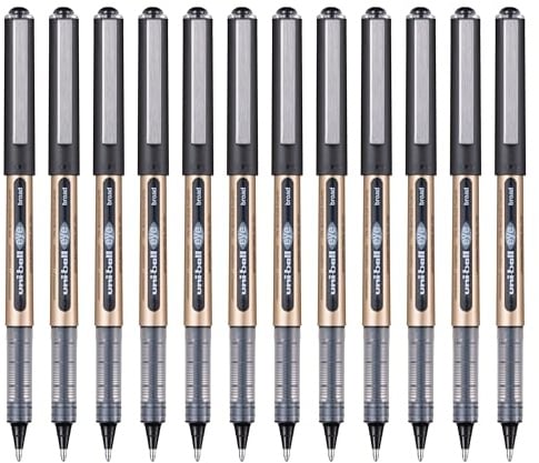 uni-ball Eye Broad Rollerball Pens, 1 mm, Black (12-Pack) | Smooth, Consistent Writing, Comfortable Grip, Fade Resistant Super Ink, Ideal for School & Office Use