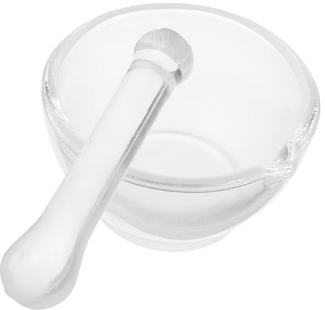 OFFSCH Glass Mortars and Pestle Bowl, Medicine Grinding and Mixer Mill Tools Garlic Pepper Seasoning Spices Smasher Crusher Laboratory Supplies for Pharmacy or Science Lab