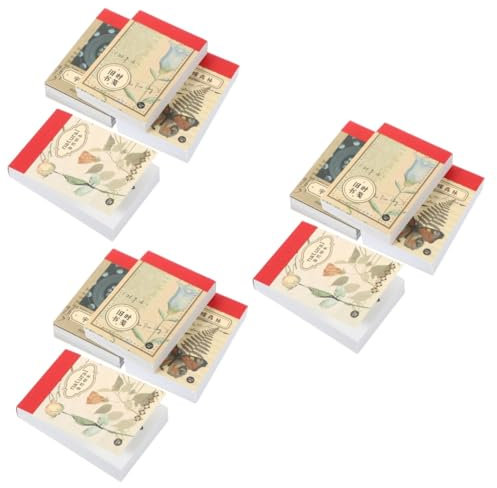 NUOBESTY 3 Stück 4 Stickerbuch Aus Japanischem Papier Buchstäblich Bücher Zeitschrift Album Scrapbooking-zubehör-kit Aufkleber Müll Band Wiederverwendbar Scrapbook-Sticker Selber Machen