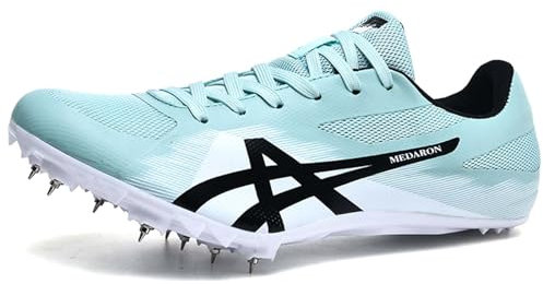 Hiuzylqx Leichtathletikschuhe 8 Nägel Unisex Atmungsaktive Leichte Jugendsportschuhe rutschfeste Sprint Schuhe Athletik Schuhe,Moonlight,41 EU