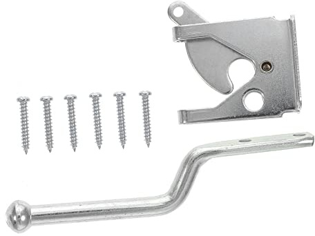 HOMSFOU Gate Riegel Aus Kohlenstoffstahl 14.50X3.00X1.20 cm Silber | Kohlenstoffstahl, Silber Finish, Für Gartenzäune Und Außentüren, 6 Schrauben
