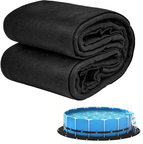 YVVZHOU PANN 300 g/m² dickere runde Pool-Pads für oberirdischen Pool, Unterpool-Pad, rund, oberirdische Poolfolien rund mit Metallösen, unter Poolmatten zur Vermeidung von Löchern Poolplane