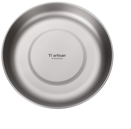 Solaughguy Ultraleichtes Titan-Teller, Outdoor-Campinggeschirr, Outdoor-Camping-Pfannen-Geschirr-Set, Geschirr-Set, Titan-Mahlzeitteller, Camping-Kochzubehör (700 ml)
