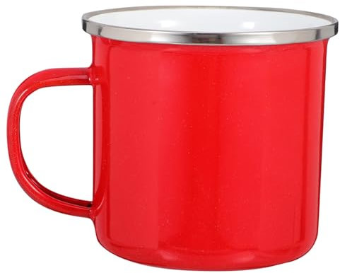 IMIKEYA Taza De Esmalte para Camping De Estilo Retro con Asa De Acero Inoxidable para Fogatas Uso Diario Oficina Viajes y Camping Taza De Esmalte para Bebidas Calientes