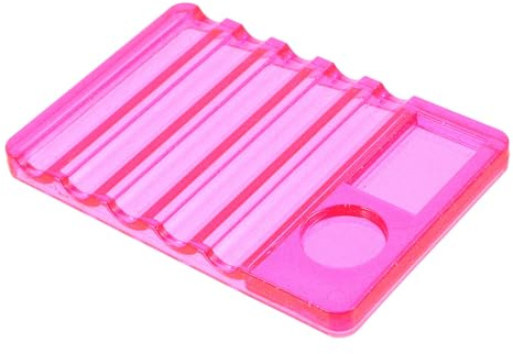 Ipetboom Nail Art Brush Holder 5 Compartments Mixing Palette Pen Rest Manicure Tool for Nail Polish and Acrylic Paint Women Rose Red