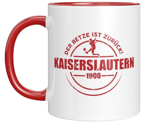 Kaiserslautern Tasse - 2025 Aufstieg - Fussballbecher - Fanartikel - Kaffeetasse - fussballfans - Rot