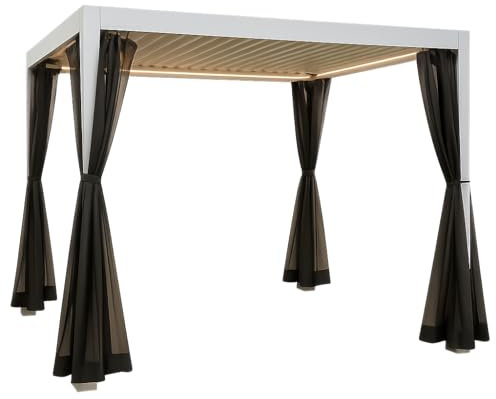 Gazebo pergola biomatica 3x3 metri a lamelle orientabili per giardino