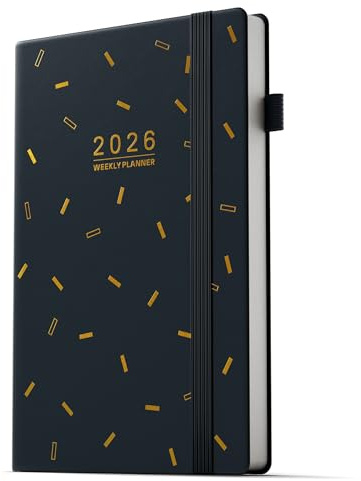 TDOLISSTE - Akademischer Terminplaner 2026 Wochenansicht, A5 Terminplaner für Lehrer, Studenten, Arbeit & Zuhause, Taschenkalender Januar 2026 - Dezember 2026 (Schwarz)