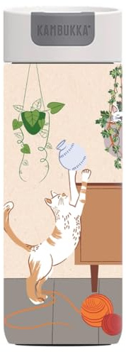 Kambukka Olympus Thermal Cup 500 ml Cat Astrophe - Limited Size Coffee & Tea Thermos Airtight Stainless Steel Travel Mug, Snapclean