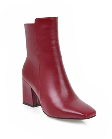ENEN Stivali Cowboy Donna Texani Pelle, 34-45 EU Stivali Monta Western Cowboy Donna Alti Comodi Morbida Suola Antiscivolo Moda Eleganti per Autunno e Inverno (8258 Rosso,44)