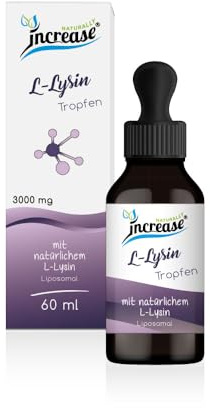Liposomale L-Lysin Tropfen hochdosiert - (90.000mg pro Packung) 3000mg L-Lysin pro Tagesdosis - MCT Öl - Hohe Bioverfügbarkeit