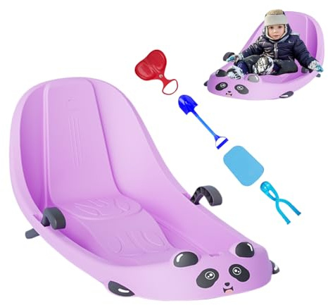 Schlitten für Kinder, familienfreundlicher Wintersport – Rodel-Schneeschlitten mit integrierter Bremse, für und Mädchen, Vorschüler, Schneehügel, Park, Hinterhof, Spielplatz