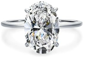Skcess Platin Partner Ringe, Verlobungsring Damen Moissanit Weiß 4ct Größe 45 (14.3)