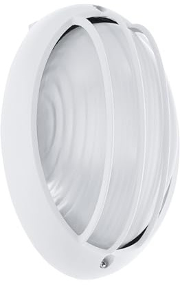EGLO LED Deckenlampe außen Siones 1, Outdoor Deckenlampe | Wandlampe aus Aluguss in weiß, Glas mit Struktur, Außenleuchte warmweiß, IP44