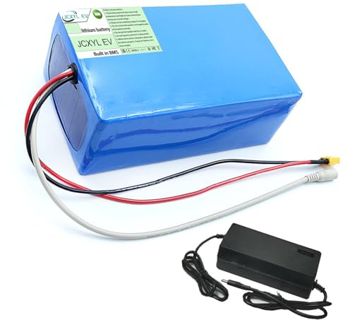 JCXYL EV Batterie Lithium Rechargeable 36 V, 48 V, 60 V, 15 Ah, 20 Ah, 25 Ah, 30 Ah, 35 Ah, 40 Ah, 45 Ah, 50 Ah pour Scooter, cyclomoteur, Moto, Moteur, avec BMS et Chargeur.,36v,40Ah