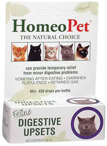HomeoPet Feline Digestive Upsets, Supplement for Cats, 15 Milliliters
