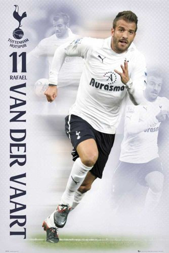 empireposter - Fussball - Tottenham Hotspurs - Van der Vaart 11/12 - Größe (cm), ca. 61x91,5 - Poster + 2 St. Posterleisten Kunststoff 62 cm transparent