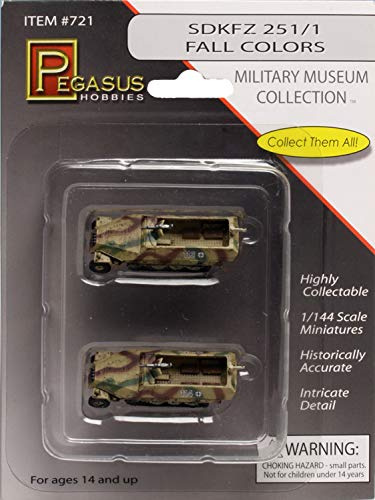 Pegasus 950721-1/144 SdKFZ 251/1, farbig, Fertigmodell, 2 Stück - Maßstab 1:144