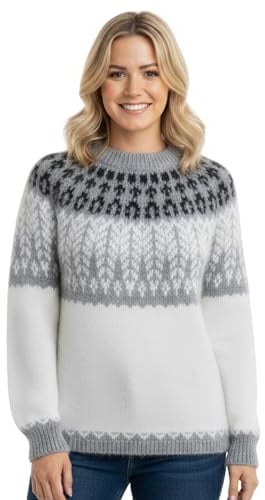 Gamboa Alpaca Sweaters Women Fair Isle Sweaters Women's Fall and Winter Knit Top Ladies Pullover