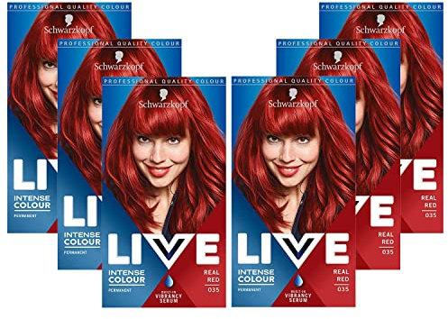 Schwarzkopf LIVE Intense XXL Permanent Couleur 035 Véritable Rouge – Lot de 6