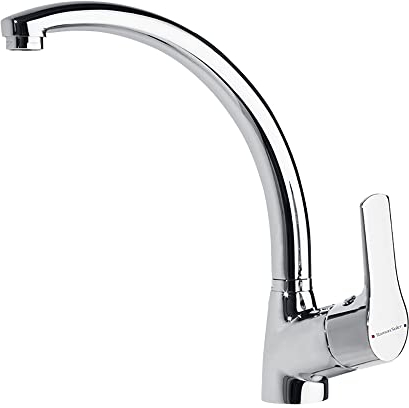 Ramon Soler - Grifo de Cocina Monomando Cromado, Ahorro de Agua, Sistema S2, Diseño Moderno, Serie Titanium, Ideal para Fregadero, Alta Durabilidad, Fácil Instalación