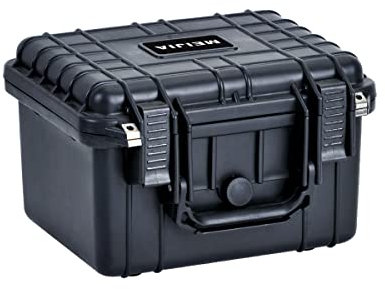MEIJIA Portable All Weather Waterproof Protective Hard Case,Compact Camera Case with Customizable Foam, Fit Use of Drones,Camera,Equipments (Black, 10.62 x9.68x6.87)