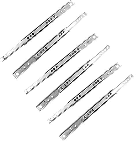 Vogueing Tool Schubladenschiene, 1 Paar, 17 mm breit, aus Metall, kugelgelagerte Schubladenschiene für Möbel, Schubladentiefe (342 mm Länge)
