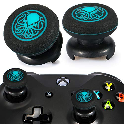 Playrealm FPS Bâton Prises de Pouce Thumbstick Grip et Prolongateur Impression Caoutchouc Silicone Poignée Couvrir 2 ensembles pour Manette Xbox Series X/S et Xbox One (Cthulhu Abyss Bleu)