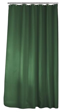 Douceur d'Intérieur, Rideau de Douche avec Crochets (180 x 200 cm) Quartz Kaki, Jacquard