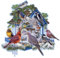 Bits and Pieces - 750 Shaped Piece Jigsaw Puzzle for Adults 48cm x 69cm - Winter Birdfeeder - 750 Shaped pc Snowy Birdhouse Jigsaw by Artist Russel Cobane