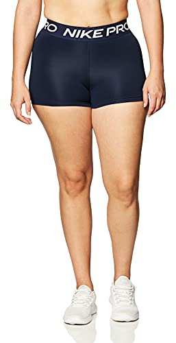 Nike Damen Pro Upper Thigh Length Tight, Obsidian/White, XL EU